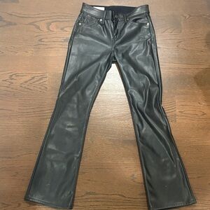 GAP Black faux leather Flare pants
